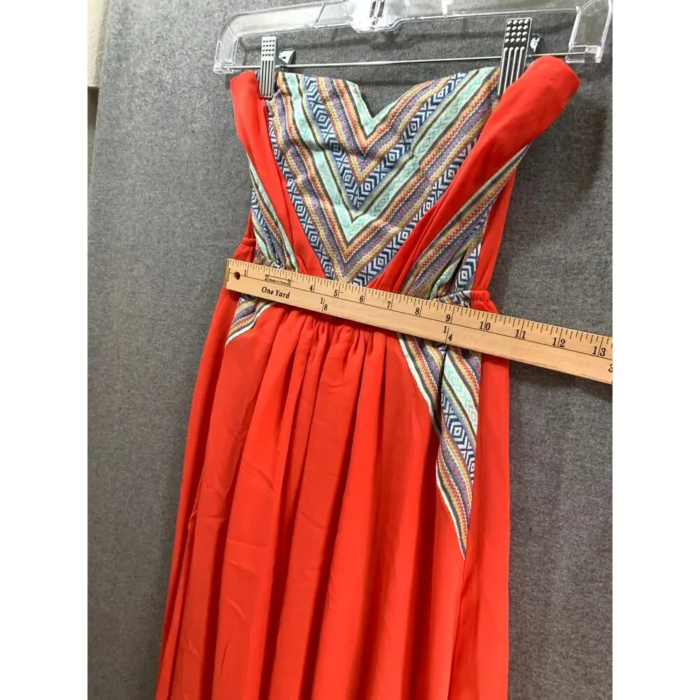 West 36th Maxi Orange Dress Women Size Small Sleeveless